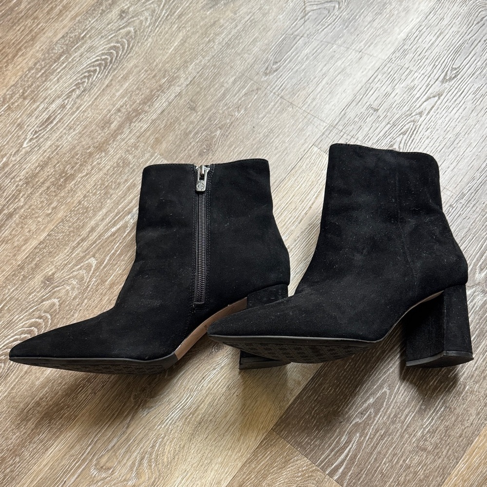ANTONIO MELANI Black Suede Ankle Booties